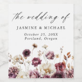 秋マ素朴ルサラフローラメドウ結婚ズ ワインラベル (シングルラベル)