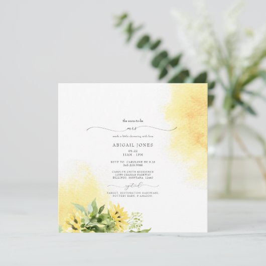 秋ミセス・サンフラワーイエローブライダルシャワースクエア 招待状 (スタンド正面)