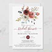 秋ミックスウォーター色フローラブライダルシャワーインビタット 招待状 (正面)