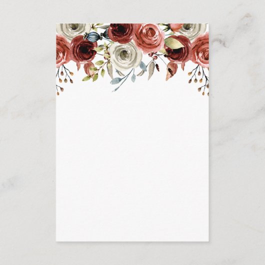 秋ミックスウォーター色フローラ結婚のエンクロージャカー エンクロージャーカード (裏面)