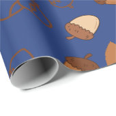 秋ミッドナイトブルーシームレスラッピング紙アート ラッピングペーパー (ロールコーナー)