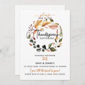 秋ミニマルリース感謝祭ギャザリング 招待状 (正面/裏面)