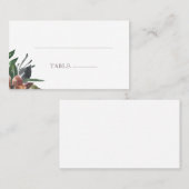 秋ミュート水カラーフローラ結婚ズフラット プレイスカード (正面/裏面)