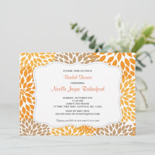 秋ムズ結婚ブライダルまたはベビーシャワー招待状 招待状 (スタンド正面)