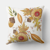 秋ムードアコーンオークウォーターカラーアート クッション (裏面)