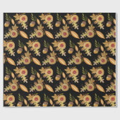 秋ムードアコーンオークウォーターカラーアート ラッピングペーパー (フラット)