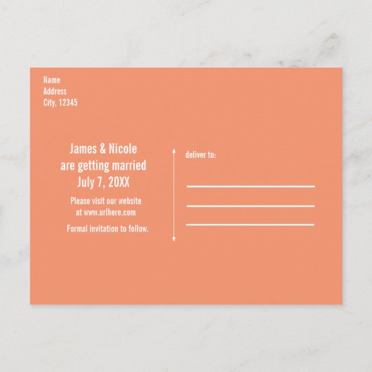秋メイスン素朴ジャー秋の日付を保存 案内ポストカード (裏面)