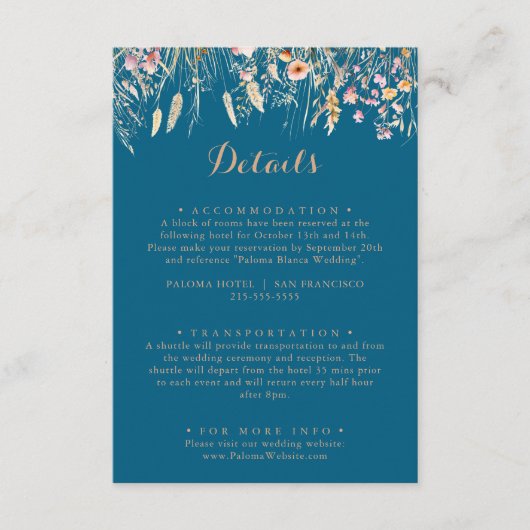 秋メドウワイルドフローラ結婚ズ詳細 エンクロージャーカード (正面)