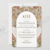 秋メニュ結婚ーのヴィンテージアールヌーボーバイミュシャ 招待状 (正面)