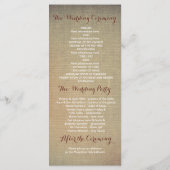 秋メーソンジャールライトメープル素朴結婚式 プログラム (裏面)