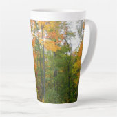 秋メープルツリーズ秋の自然写真 カフェラテマグ (右アングル)