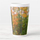 秋メープルツリーズ秋の自然写真 カフェラテマグ (正面)