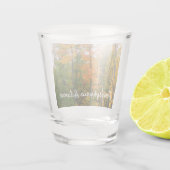 秋メープルツリーズ秋の自然写真 ショットグラス (裏面)