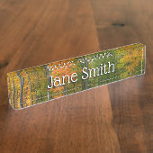 秋メープルツリーズ秋の自然写真 デスクネームプレート (側面)