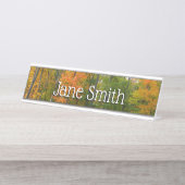 秋メープルツリーズ秋の自然写真 デスクネームプレート (正面)