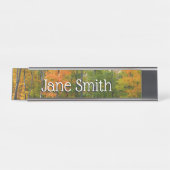 秋メープルツリーズ秋の自然写真 デスクネームプレート (正面)