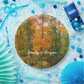 秋メープルツリーズ秋の自然写真 ペーパープレート (パーティー)