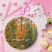 秋メープルツリーズ秋の自然写真 ペーパープレート (パーティー)