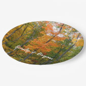 秋メープルツリーズ秋の自然写真 ペーパープレート (アングル)