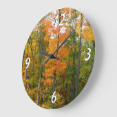 秋メープルツリーズ秋の自然写真 ラージ壁時計 (傾斜)