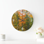 秋メープルツリーズ秋の自然写真 ラージ壁時計 (ホーム)