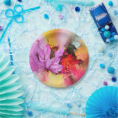 秋メープルリーフウォーターカラー秋パステルカラフル ペーパープレート (パーティー)