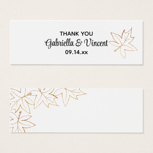 秋メープルリーフエッジ結婚式の引き出物ラベル (正面&裏面)