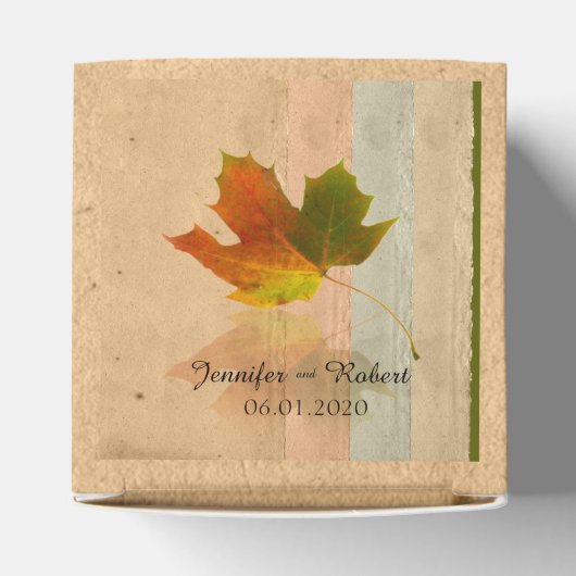 秋メープルリーフ結婚式の引き出物ボックス フェイバーボックス (上部)
