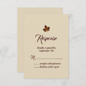 秋メープルリーフRSVP - beige 出欠カード (正面/裏面)