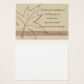 秋メープル結婚リーフのチャリティーフェイスカード (正面&裏面)