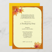 秋メープル葉スサンクスギビングパーティの招待状 招待状 (正面/裏面)