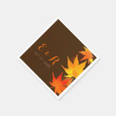 秋メープル葉スチョコレートブラウン結婚ズ スタンダードカクテルナプキン (角)