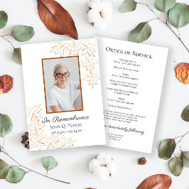 秋メープル葉ズエッジ葬儀メモリアルサービス プログラム