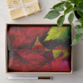 秋メープル葉レッドイエローブラックアート 薄葉紙 (ギフト)