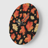 秋メープル葉感謝祭パターン ラージ壁時計 (傾斜)