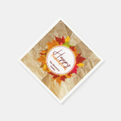 秋メープル葉紙テクスチャー感謝祭 スタンダードカクテルナプキン (角)