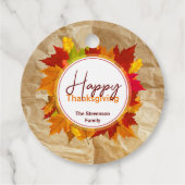 秋メープル葉紙テクスチャー感謝祭 フェイバータグ (正面)