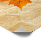 秋メープル葉紙テクスチャー感謝祭 ポスター (角)