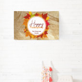 秋メープル葉紙テクスチャー感謝祭 横断幕 (インサイチュ)