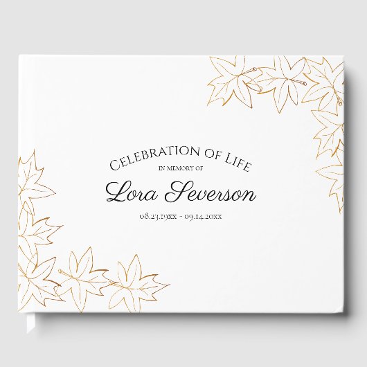 秋メープル離れお祝いライフメモリアル ゲストブック (正面)