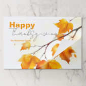 秋メープル離れスサンクスギビング紙ランチョンマット ペーパーパッド (折り畳み)
