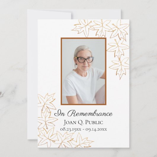 秋メープル離れズエッジ死記念日 招待状 (正面)