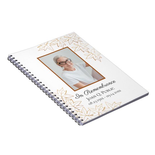 秋メープル離れ葬儀記念ゲストブック ノートブック (右側)