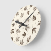 秋メ葉ープルクリーム – 継ぎ目のない模様。 ラウンド壁時計 (傾斜)