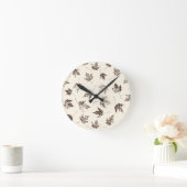 秋メ葉ープルクリーム – 継ぎ目のない模様。 ラウンド壁時計 (ホーム)