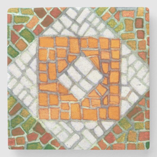 秋モザイク大理石コースター ストーンコースター (正面)