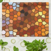 秋モザイク抽象芸術 キッチンタオル (折り畳み)