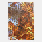 秋モザイク抽象芸術 キッチンタオル (縦)