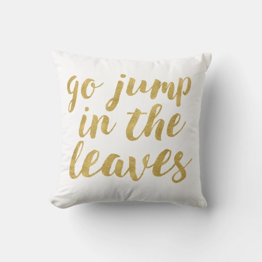 秋モダンにジャンプする葉装飾 クッション (正面)