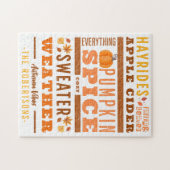 秋モダンのインスパイア秋ビブパーソナライズされたス ジグソーパズル (横)